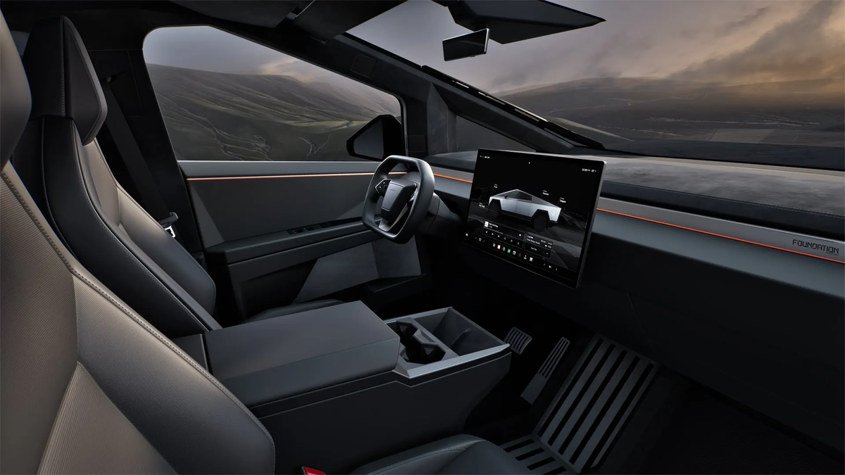 Tesla Cybertruck: особенности интерьера.