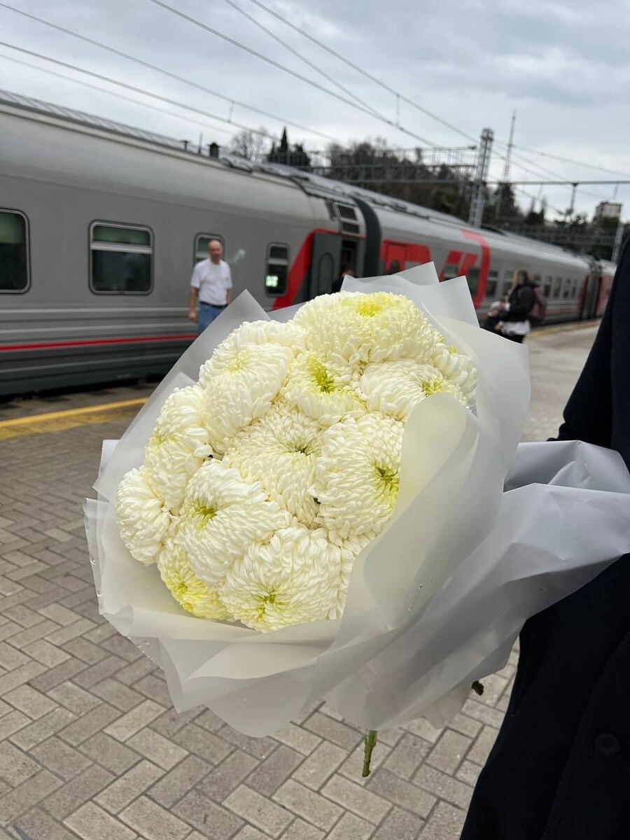 вот так меня встречают на вокзале. С моими любимыми цветами