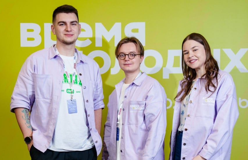    Даниил Мошников, Андрей Самуйленков и Анастасия Корнева. Фото: Управление по молодежной политике Карелии