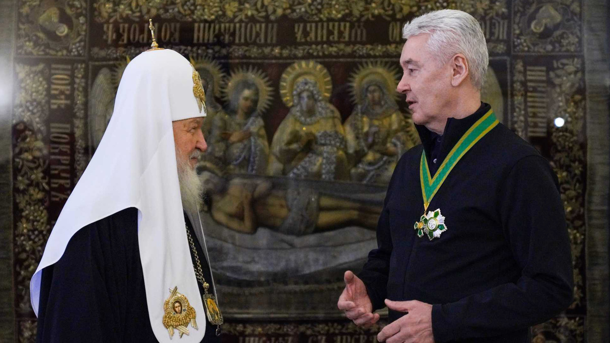 Патриарх Кирилл и мэр Москвы Сергей Собянин