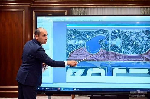 Презентация планов по обустройству ташкентских парков президенту Узбекистана Шавкату Мирзиёеву. Фото пресс-службы главы государства