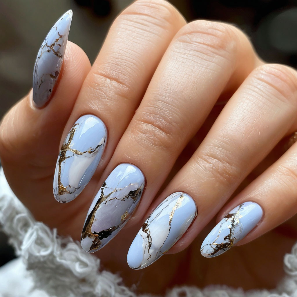 Мраморный маникюр