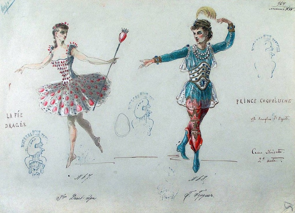Эскизы костюмов Ивана Всеволожского к балету «Щелкунчик». 1892 год