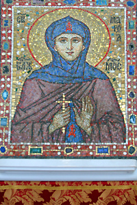 Мозаичное изображение инокини Марфы, которое мы можем видеть в обители сейчас
