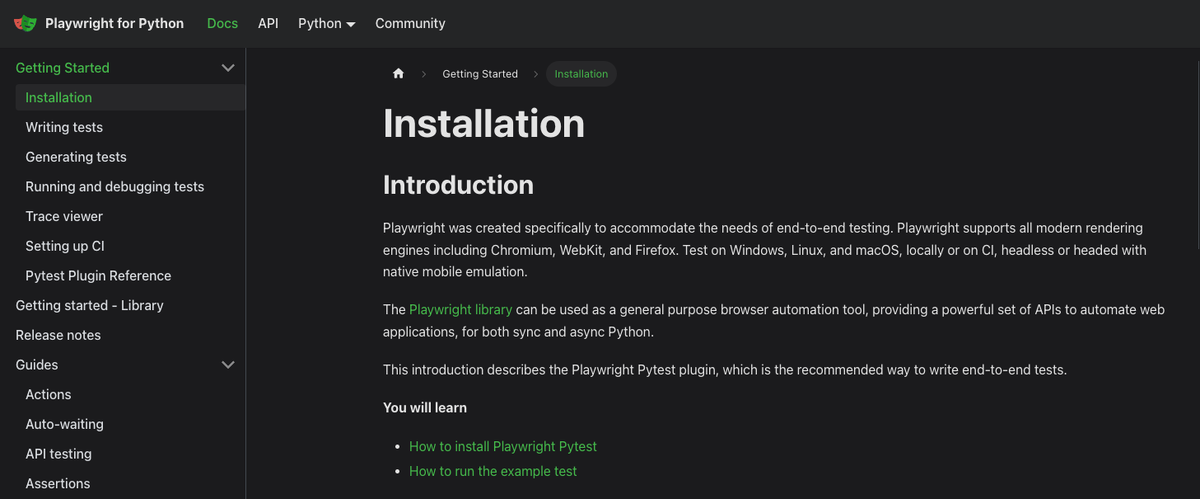 https://playwright.dev/python/docs/intro