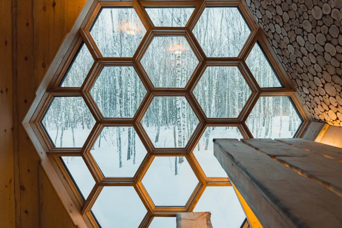 Панорамная баня в глэмпинге Honey Day