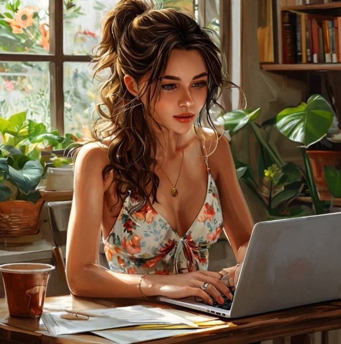 Вика проверяет письма