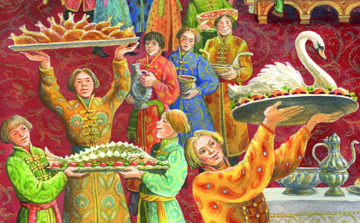 Царский пир. Иллюстрация из книги «Царский пир» Н.В. Рощиной
Е.Д. Петрова
