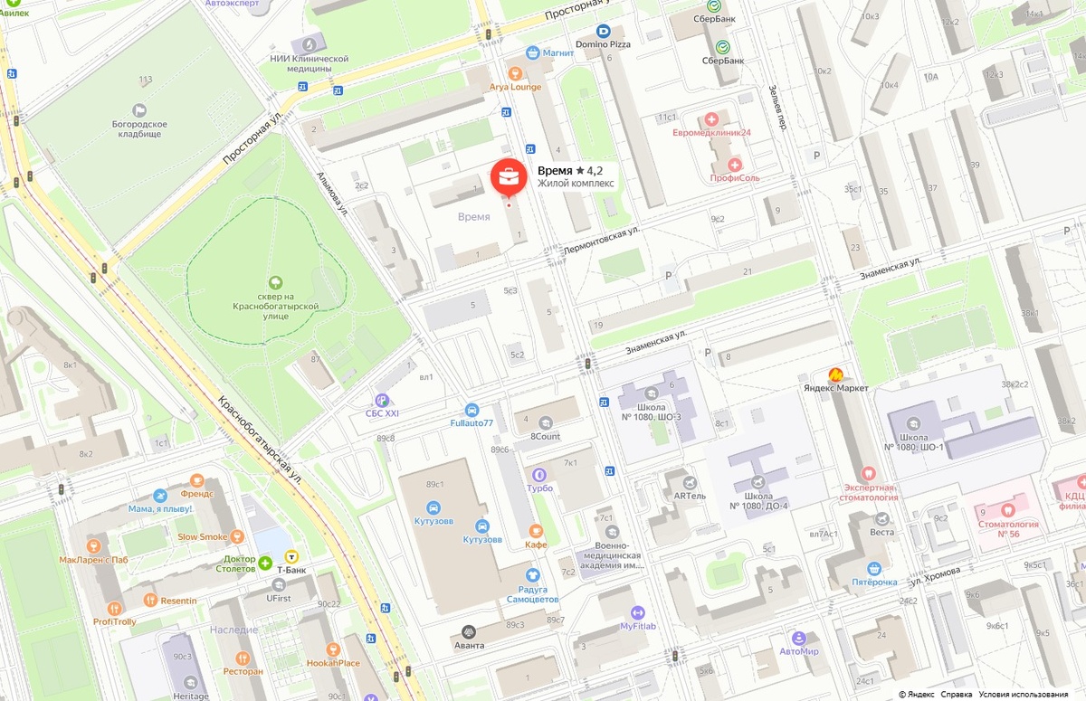 Расположение ЖК на карте