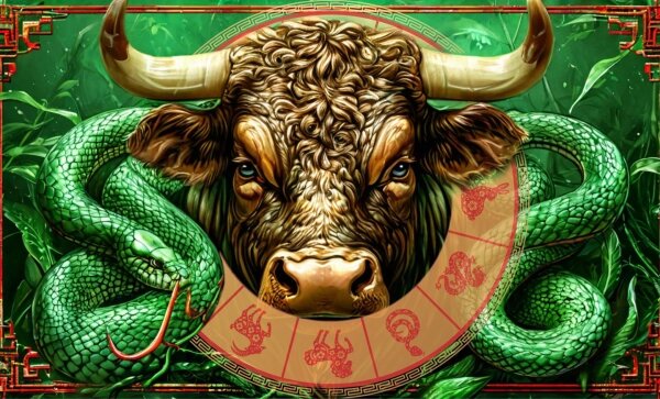 Восточный гороскоп на 2025 год: что ждёт Быка в год Зелёной Змеи? Обложка © Шедеврум