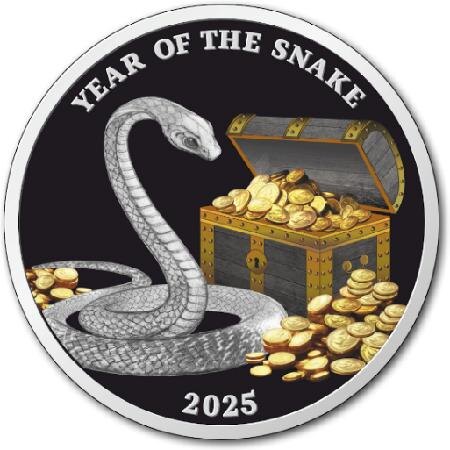 Новогодняя монета «Год Змеи» 2025 года (реверс). Источник: sberbank.com