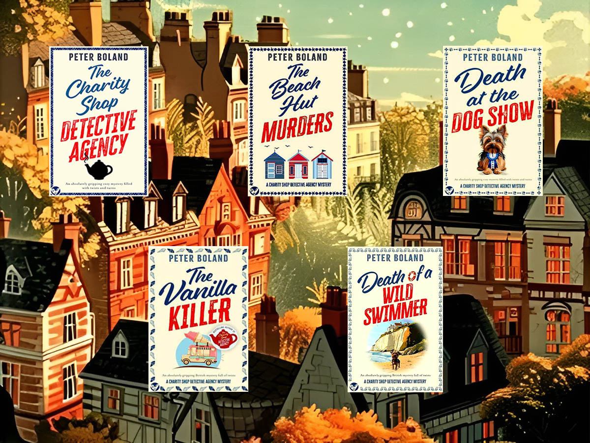 Цикл книг британского писателя Питера Боланда «Детективное агентство «Благотворительный магазин» (англ. «Charity Shop Detective Agency»): книга №1 «Убийства и кексики» (англ. «The Charity Shop Detective Agency», 2022), книга №2 «Убийства в пляжной хижине» (англ. «The Beach Hut Murders», 2023), книга №3 «Смерть на выставке собак» (англ. « Death at the Dog Show», 2023), книга №4 «Ванильный убийца» (англ. «The Vanilla Killer», 2024), книга №5 «Смерть дикого пловца» (англ. «Death of a Wild Swimmer», 2025); жанры — уютный детектив, триллер; страна — Великобритания. Возрастное ограничение — с 16 лет.