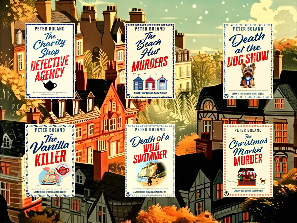 Цикл книг британского писателя Питера Боланда «Детективное агентство «Благотворительный магазин» (англ. «Charity Shop Detective Agency»): книга №1 «Убийства и кексики» (англ. «The Charity Shop Detective Agency», 2022), книга №2 «Убийства в пляжной хижине» (англ. «The Beach Hut Murders», 2023), книга №3 «Убийства на выставке собак» (англ. «Death at the Dog Show», 2023), книга №4 «Ванильный убийца» (англ. «The Vanilla Killer», 2024), книга №5 «Смерть дикого пловца» (англ. «Death of a Wild Swimmer», 2025); книга №6 «Убийство на рождественской ярмарке» (англ. «The Christmas Market Murder», 2025); жанры — уютный детектив, триллер; страна — Великобритания. Возрастное ограничение — с 16 лет.