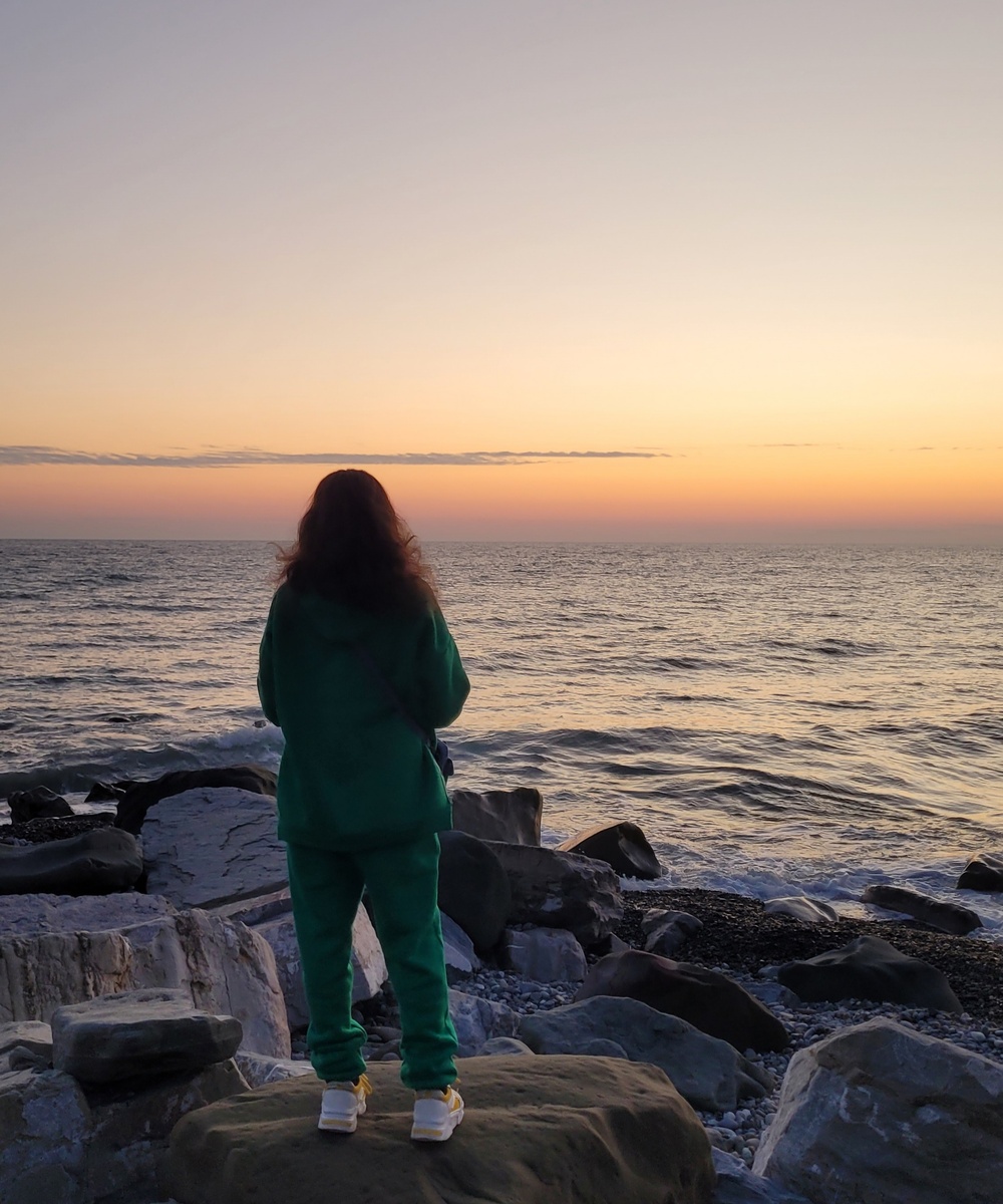 Я на фоне заката над Черным морем