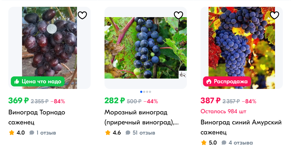 Скриншот с сайта интернет магазина 