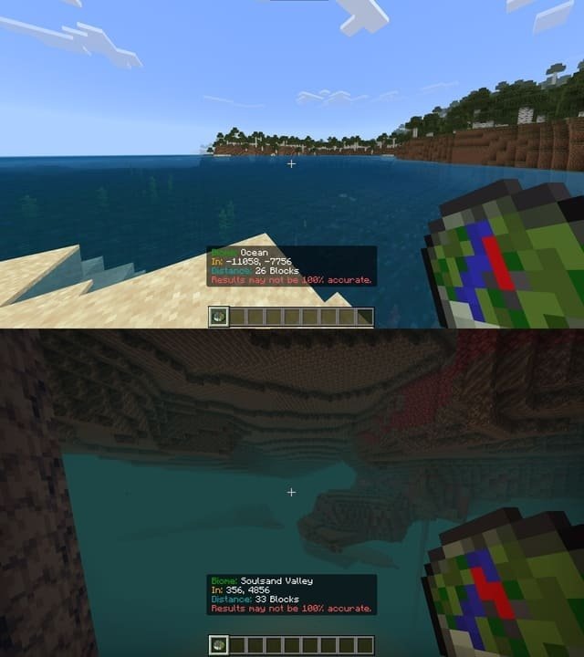 Удобный поиск биомов с модом на компас биомов в Майнкрафт ПЕ (Бедрок)