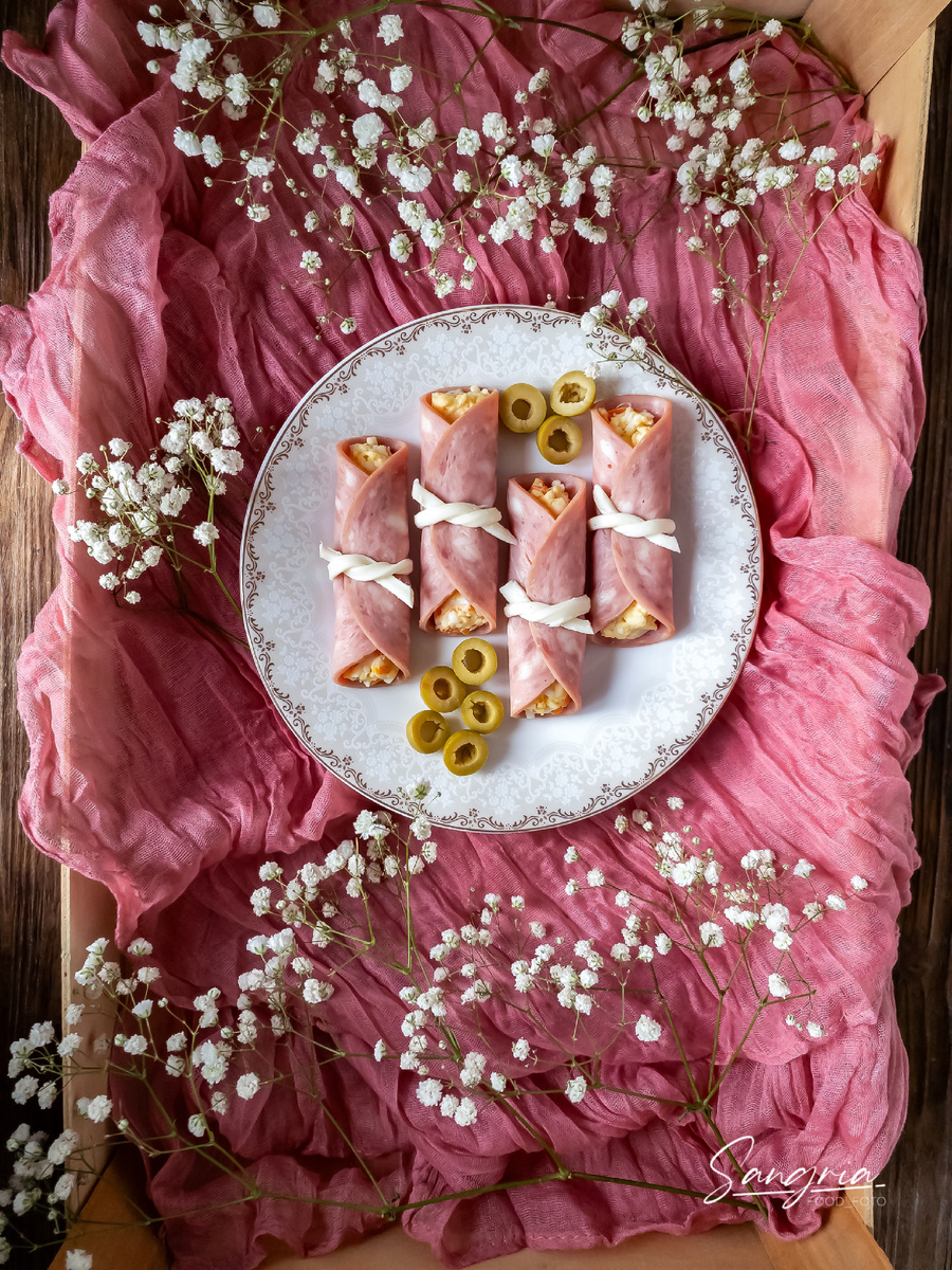 Рулетики с ветчиной 