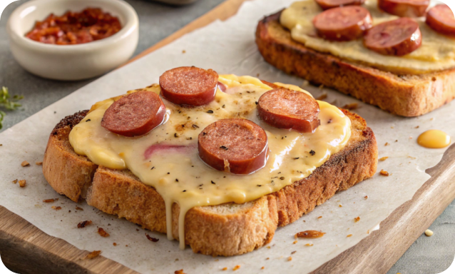 горячие бутерброды с сосисками и сыром