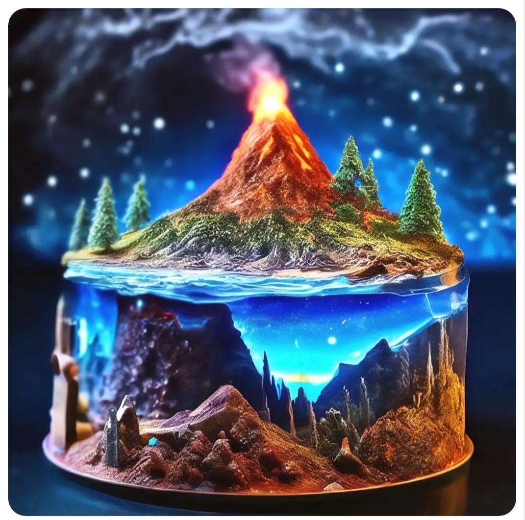 Подводные течения и движения внутри вызывают извержение вулкана