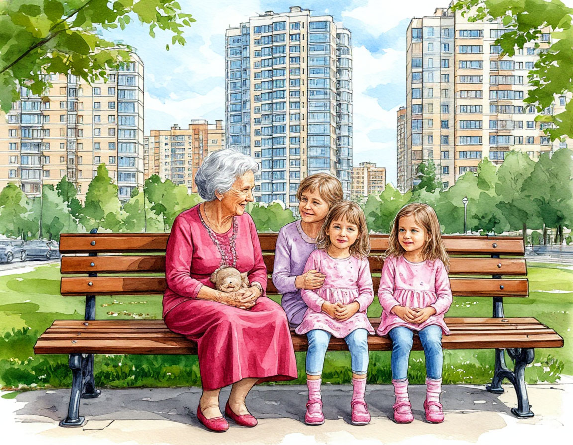 А рисунок прямо к истории. Бабульки все же издевалась над девочками)) Ног то одной пары не хватает!))