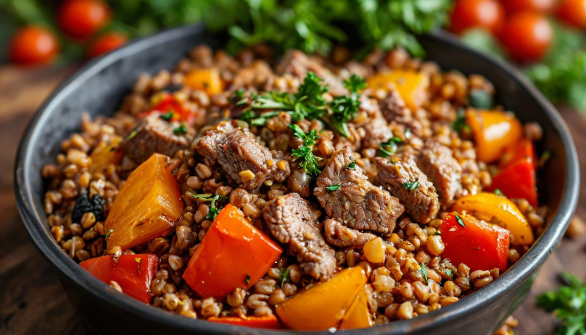 гречка с мясом и овощами