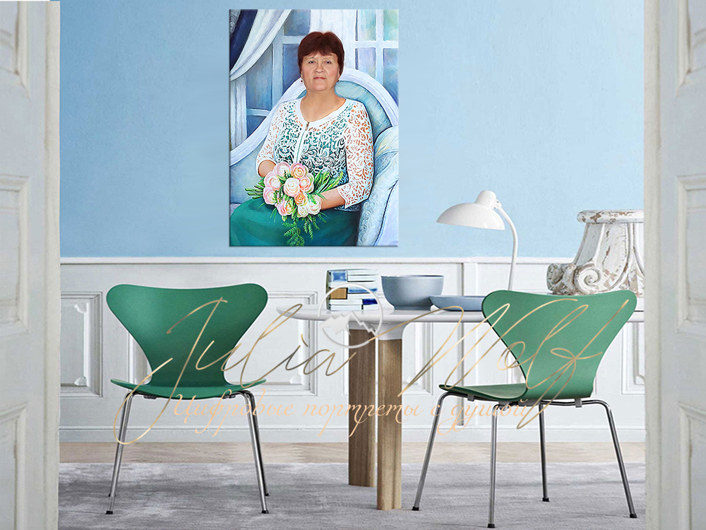 Портрет бабушки на заказ от художницы Джулии Вульф