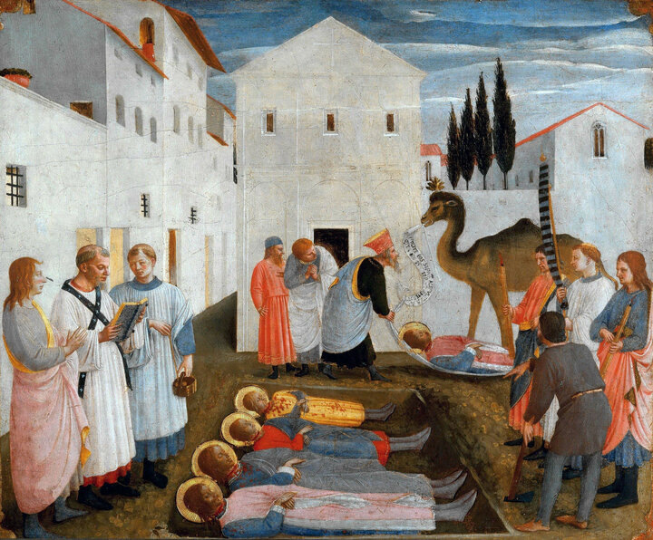 ▪️Фра Беато Анджелико. Погребение святых Косьмы и Дамиана. Алтарь монастыря Сан Марко, 1440. Национальный музей Сан Марко, Флоренция. 