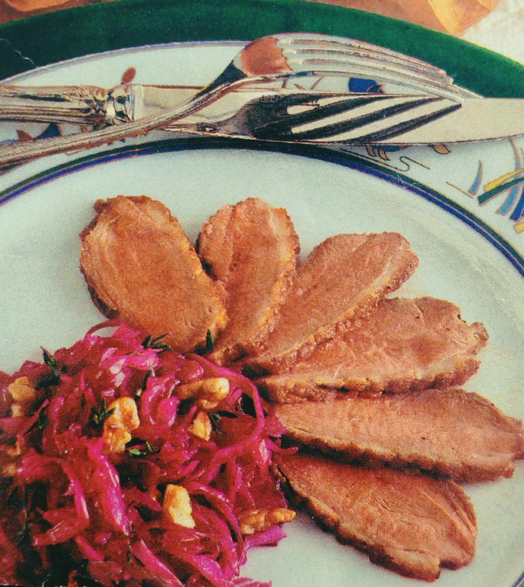 Филе утки с салатом из краснокочанной капусты
Филе утки с салатом из краснокочанной капусты
Филе утки с салатом из краснокочанной капусты #