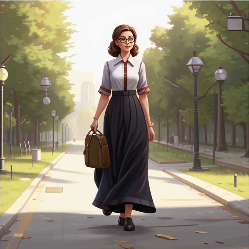 Учитель идёт в школу. Сгенерировано нейросетью