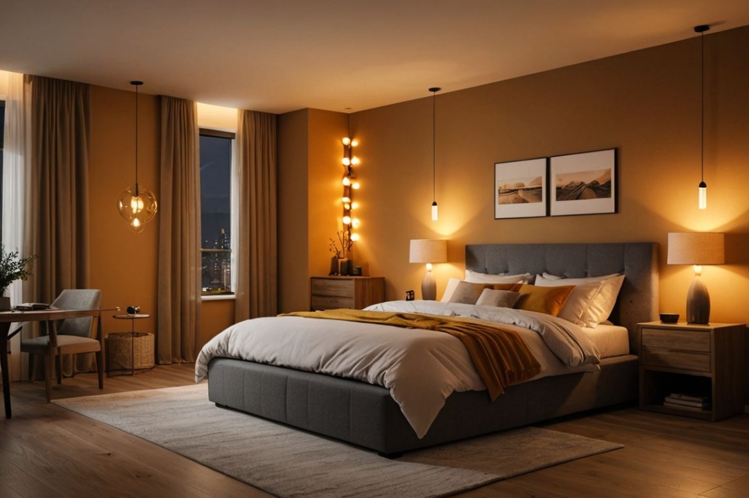 Для создания по-настоящему уютной атмосферы в спальне необходимо использовать многоуровневое освещение