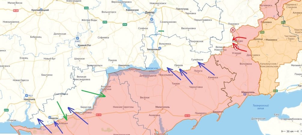    Карта СВО на Украине.