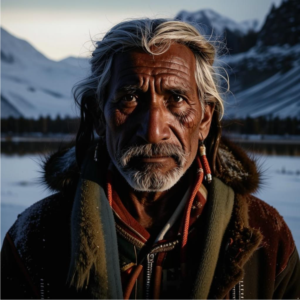 Самон Тинклит понял  с благоговением смотрит на "Дар Богов" - Символ. Создано нейросетью Кандинский.    