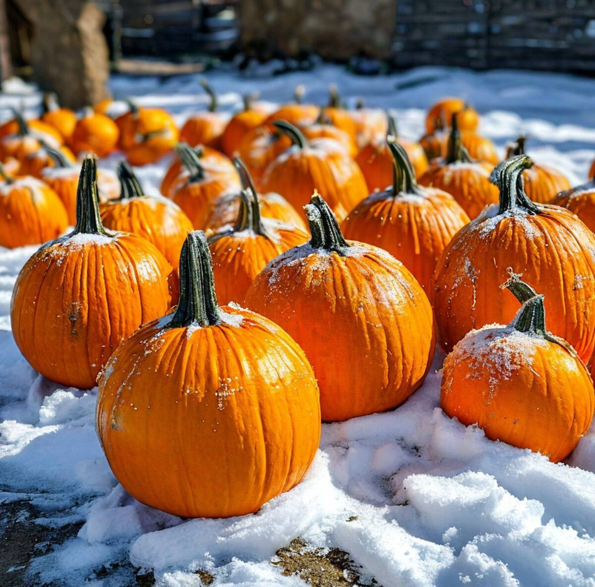 тыквы на снегу / коллаж Другой Кухни