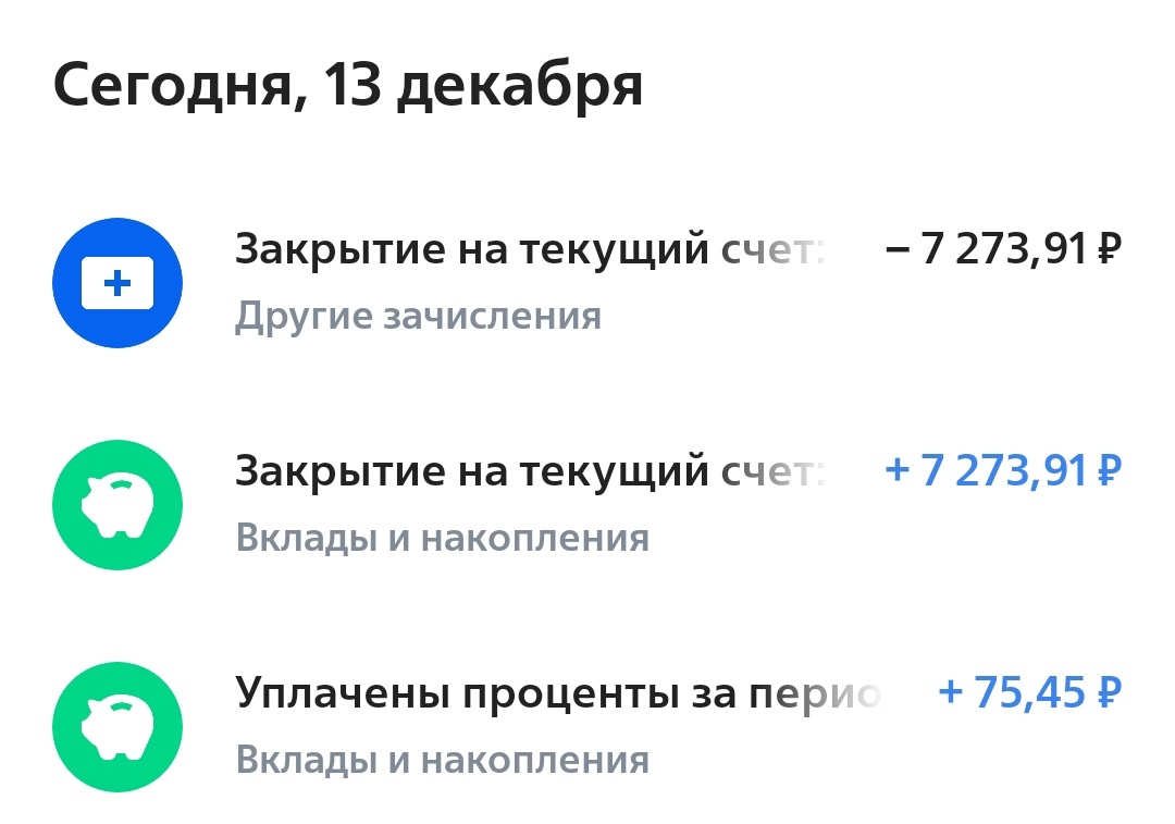 Вклад был под 13,57% открывала его этим летом
