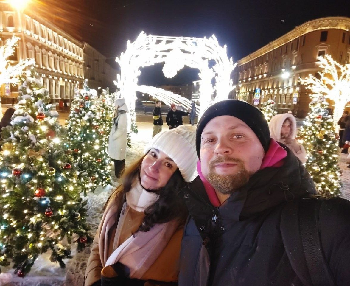 Прошлый Новый год, центр Питера