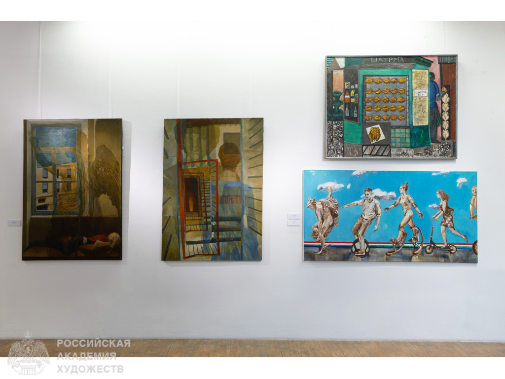 Фрагмент экспозиции  «Право на ошибку. Мастерская Павла Никонова» в МВК РАХ Галерее искусств Зураба Церетели (Москва, Пречистенка, 19). Фото: Виктор Берёзкин, пресс-служба РАХ. 2024.