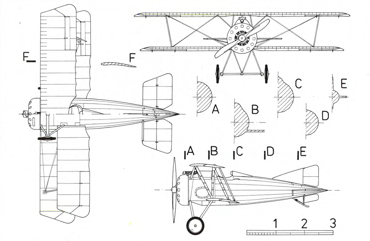 схема опытного истребителя Morane-Saulnier AF
