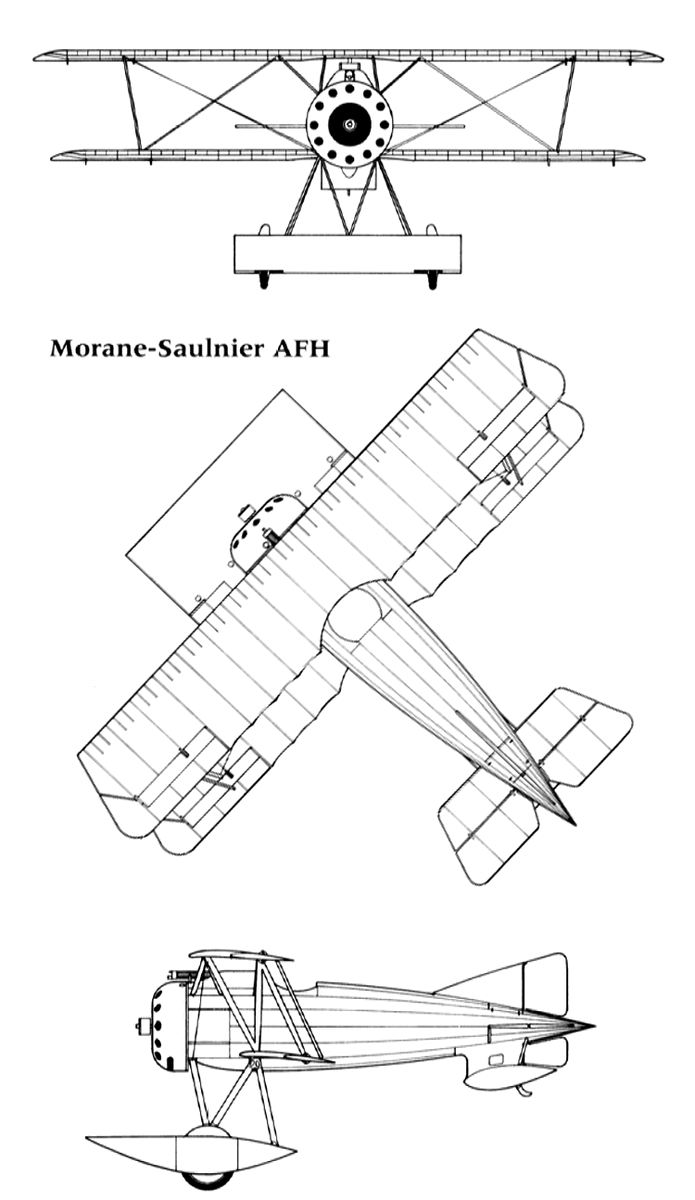 схема поплавкового гидросамолета-истребителя Morane-Saulnier AFH