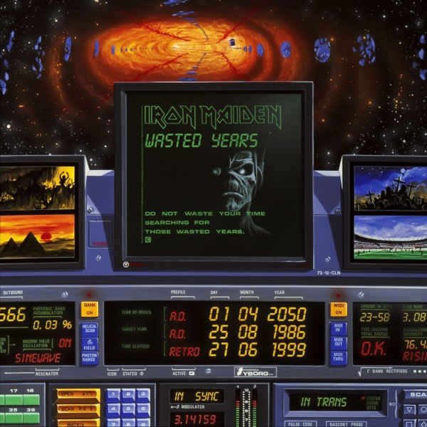 Оригинальная обложка сингла Iron Maiden "Wasted Years", 1986