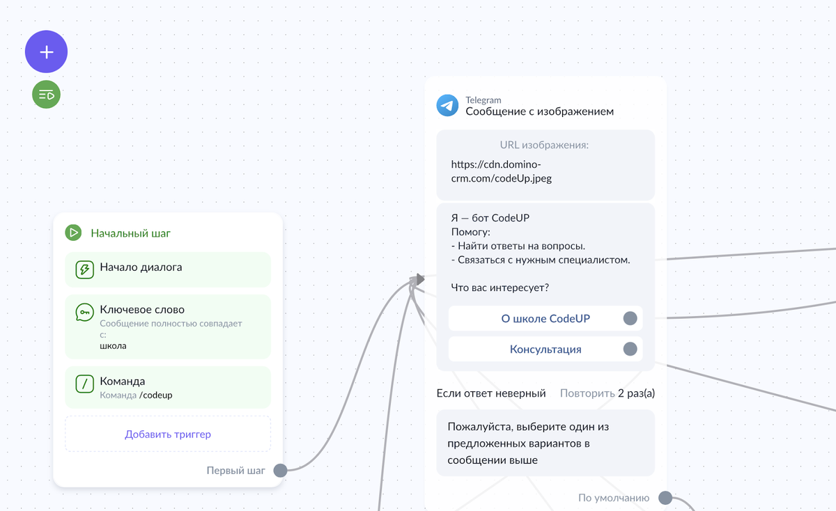 Начальный шаг и выбор ветки для взаимодействия