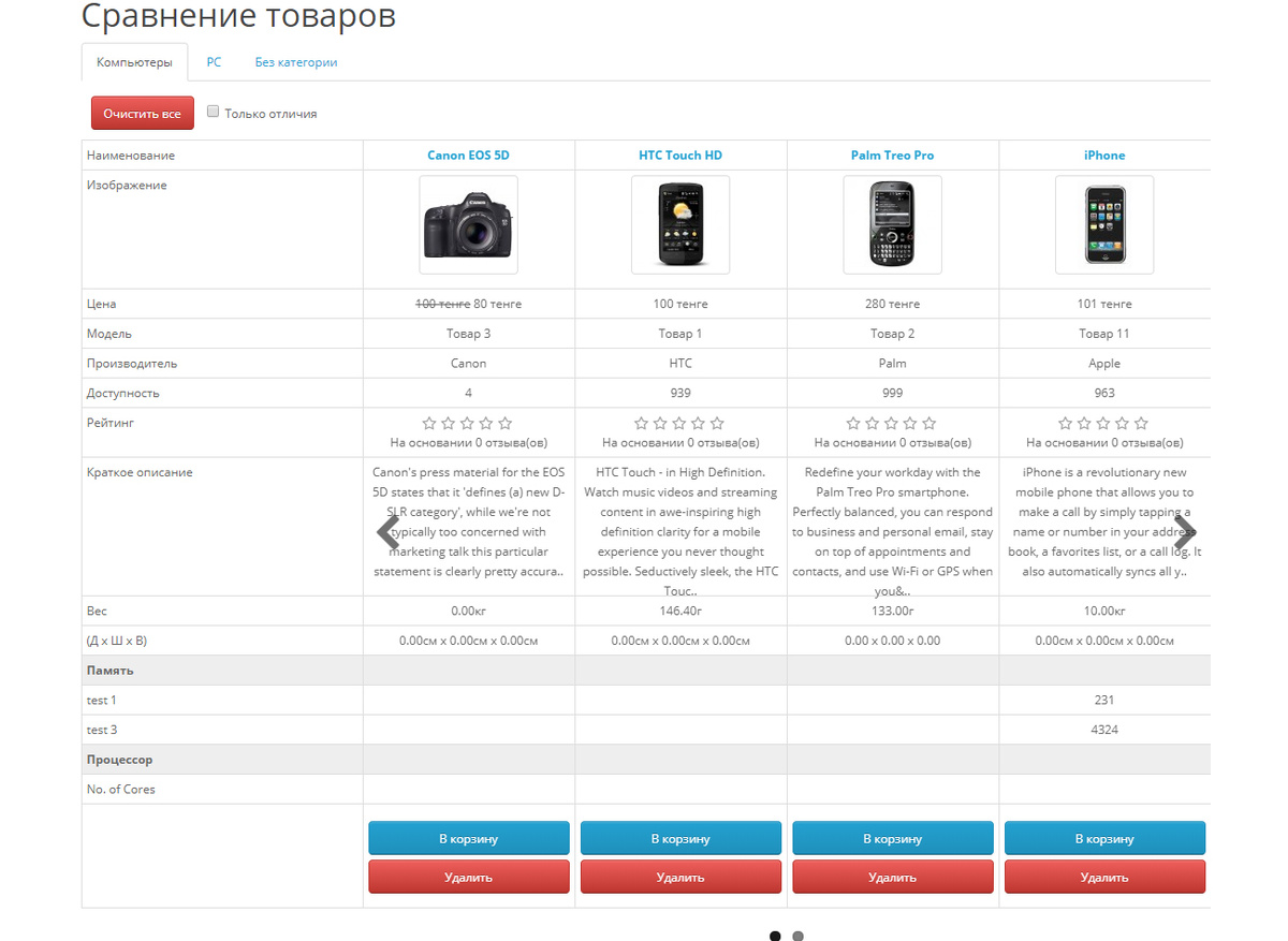   Улучшенное сравнение товаров с категориями в Compare Improve 2.3