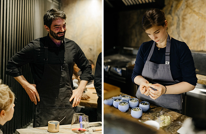     Шеф-повар ресторана Olluco Никанор Виейра и шеф-кондитер Кристина Гуцу.    
 Фото: пресс-служба ресторана Olluco