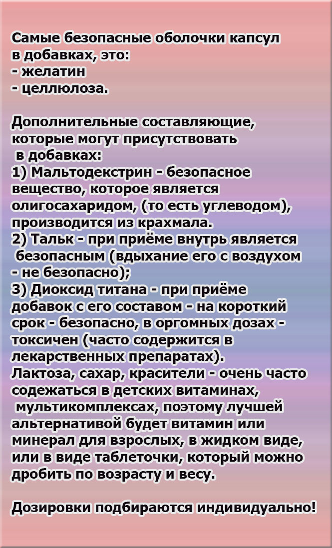 Дополнительные компоненты добавок.