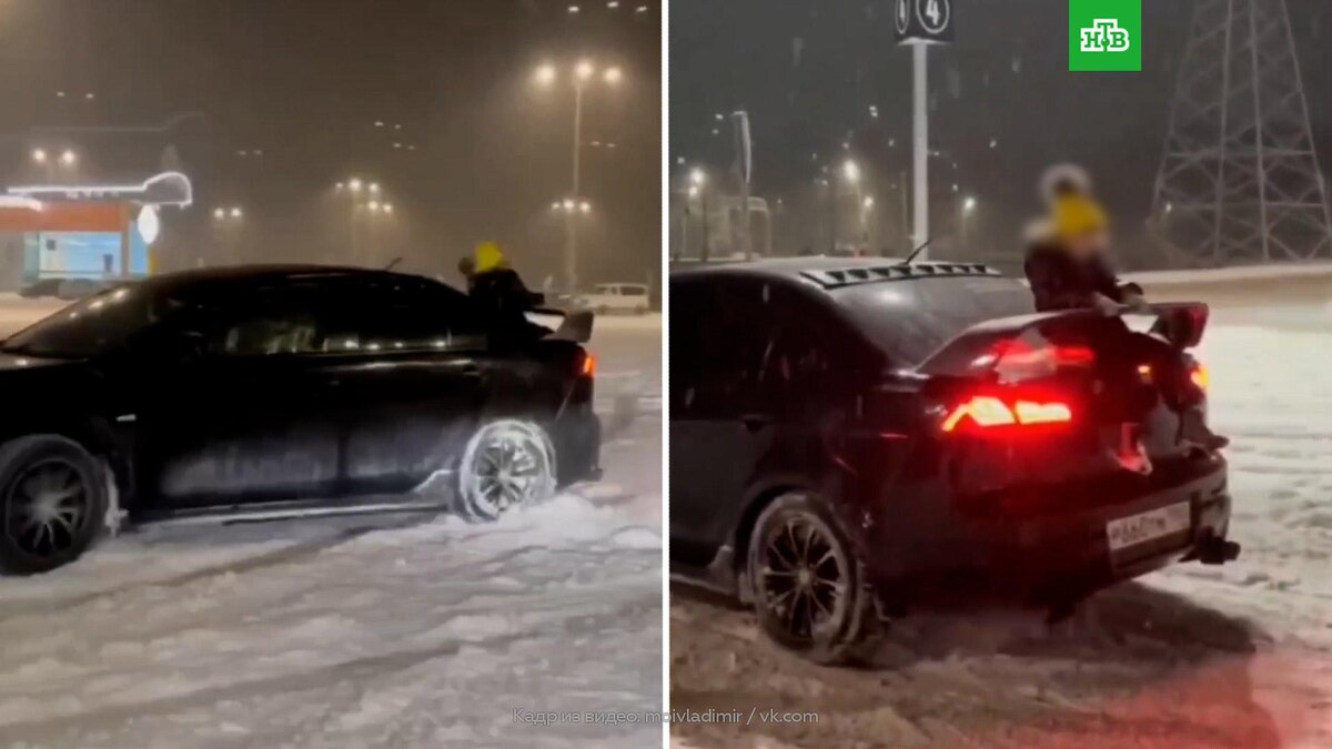    Водитель устроил дрифт с ребенком на багажнике во Владимире