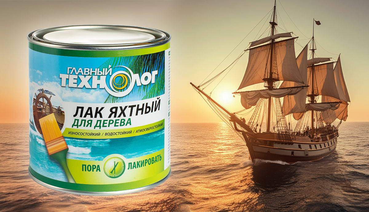 Лак яхтный для дерева "Главный технолог" от завода "Новбытхим"