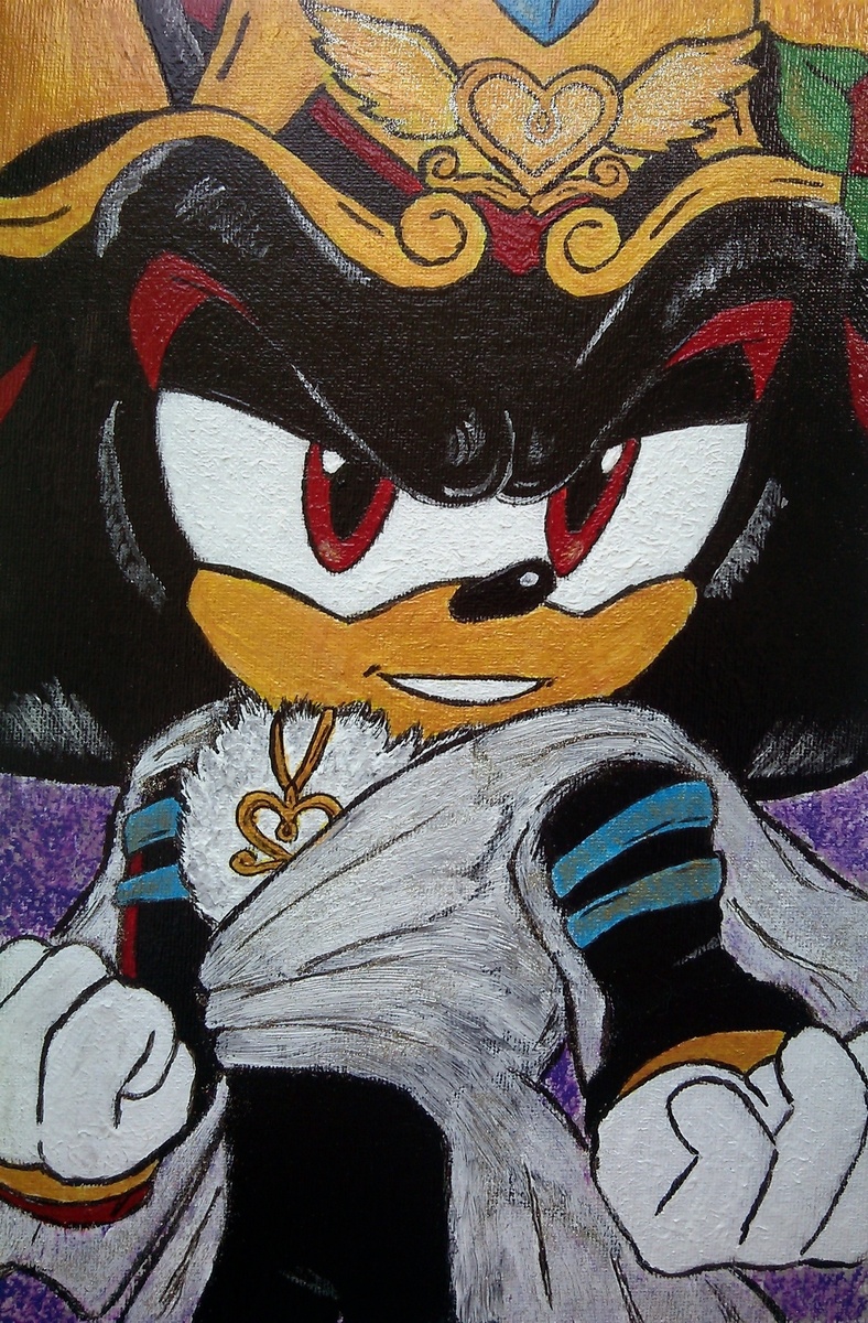 Ёж Шедоу в образе Хранителя. Рисунок на холсте...