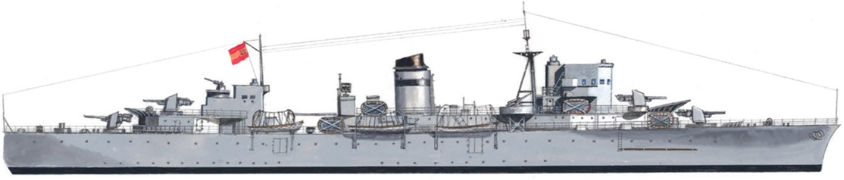 Схема внешнего вида минного заградителя "Юпитер"