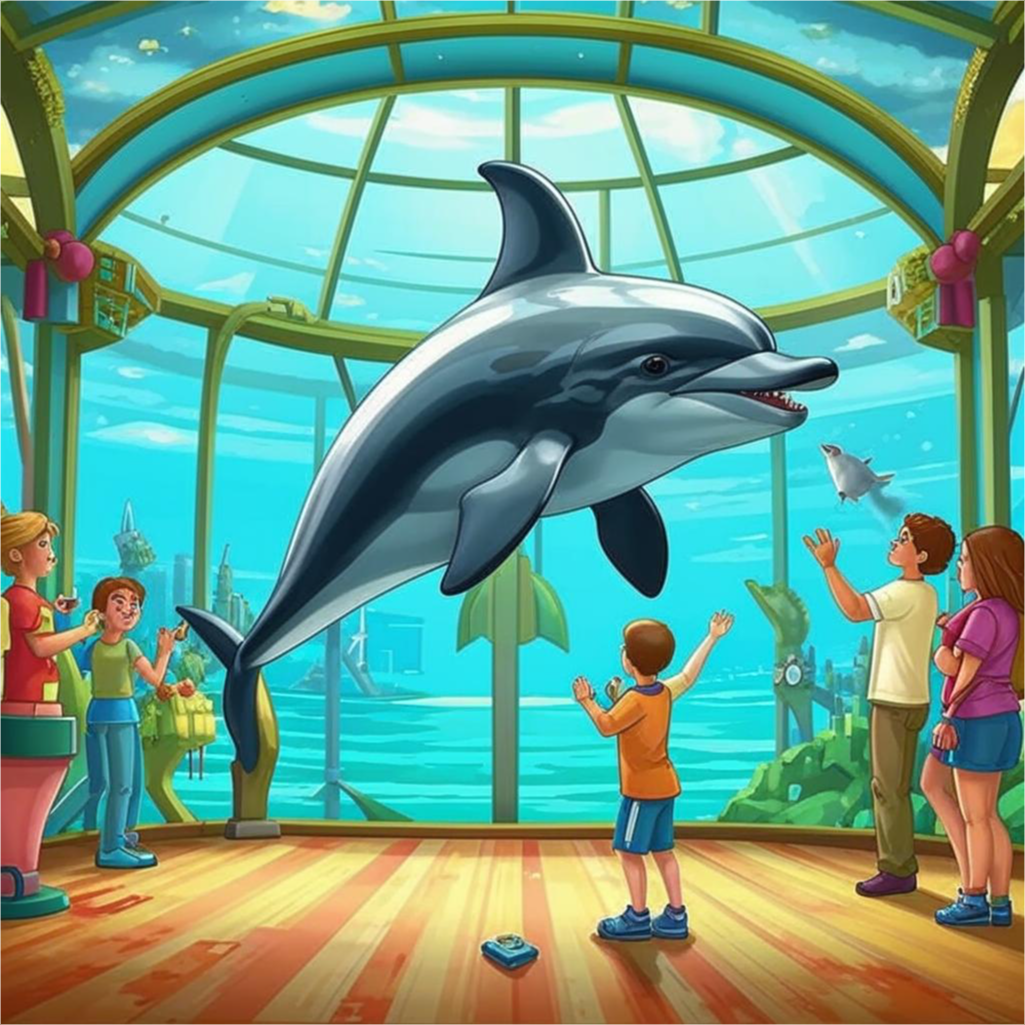 Дельфинарий от нейросети Fusion Brain.