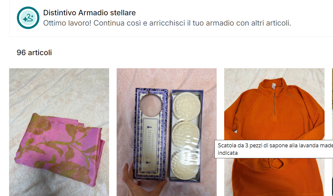 На скрине видно количество моих обьявлений и сообщение от Винтед, которое хвалит меня за количество позиций и поощряет выкладывать еще