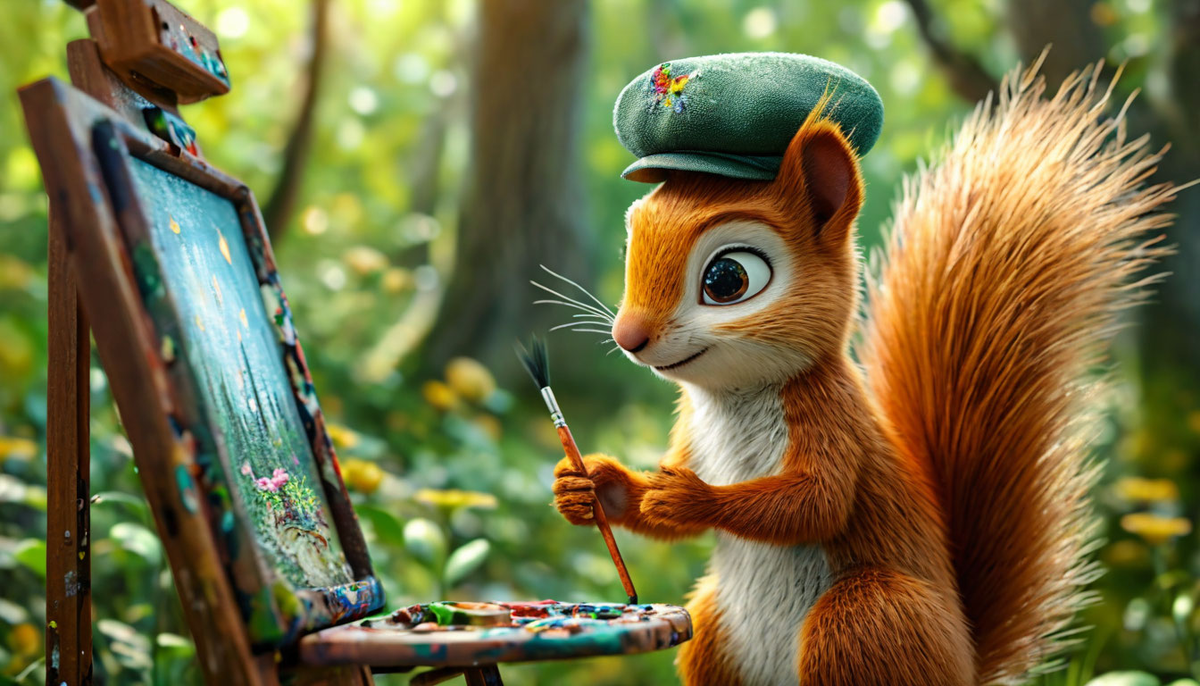 Белочка Ляля создает шедевры